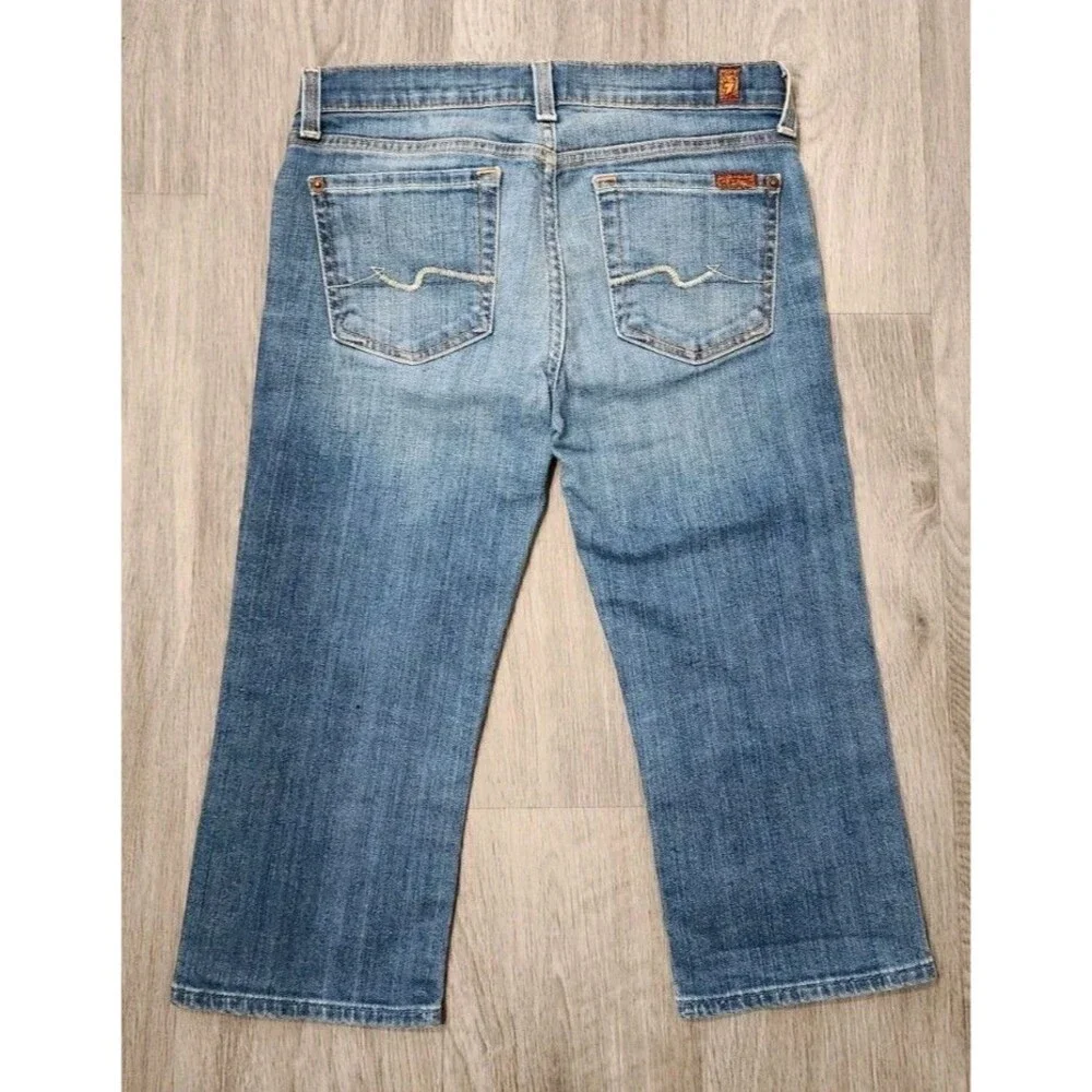 7 For All Mankind Jeans Girl 12 Youth Crop Mid Rise Stretch Denim Y2K